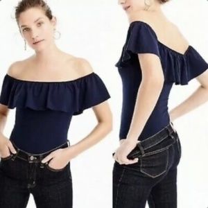 J.Crew ruffle over the shoulder bodysuit - size Medium - Retail $59 NWT